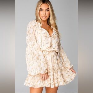 BUDDY LOVE - ZOZO ELASTIC WAIST MINI DRESS - SAND DOLLAR medium